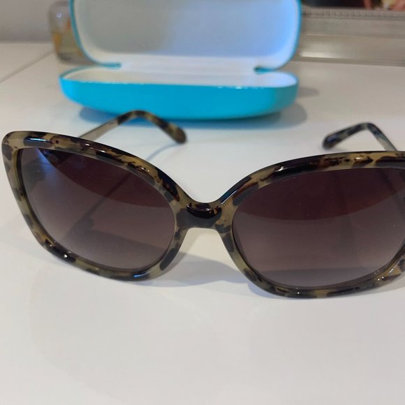 Kate Spade round sunglasses in gold with tortoise main image 5
